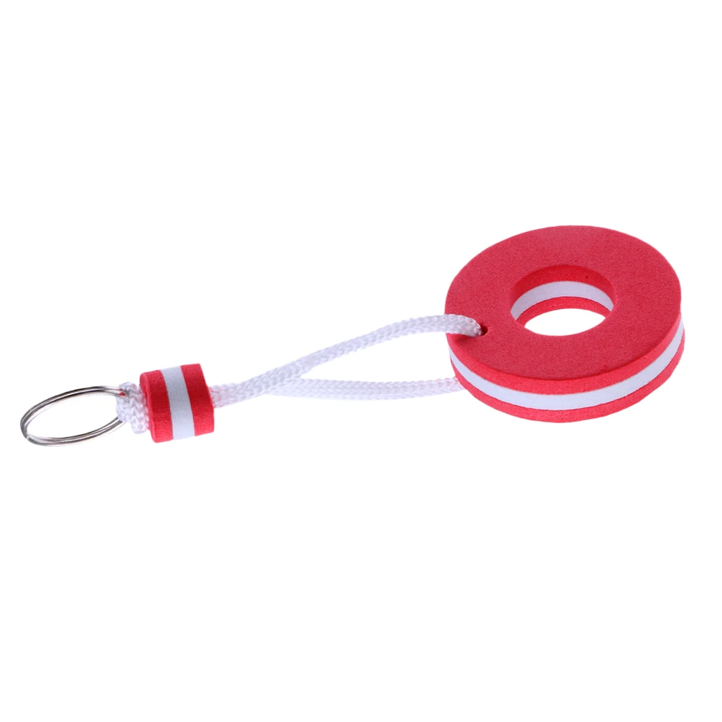 New 5 Pieces Yachting Boating Kayak Floating Key Chain Key Ring - Buoy Shape Red