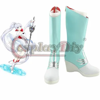 

Cosplaydiy RWBY Weiss Schnee Cosplay Boots Adult Women Halloween Carnival Party Cosplay Shoes Custom Made