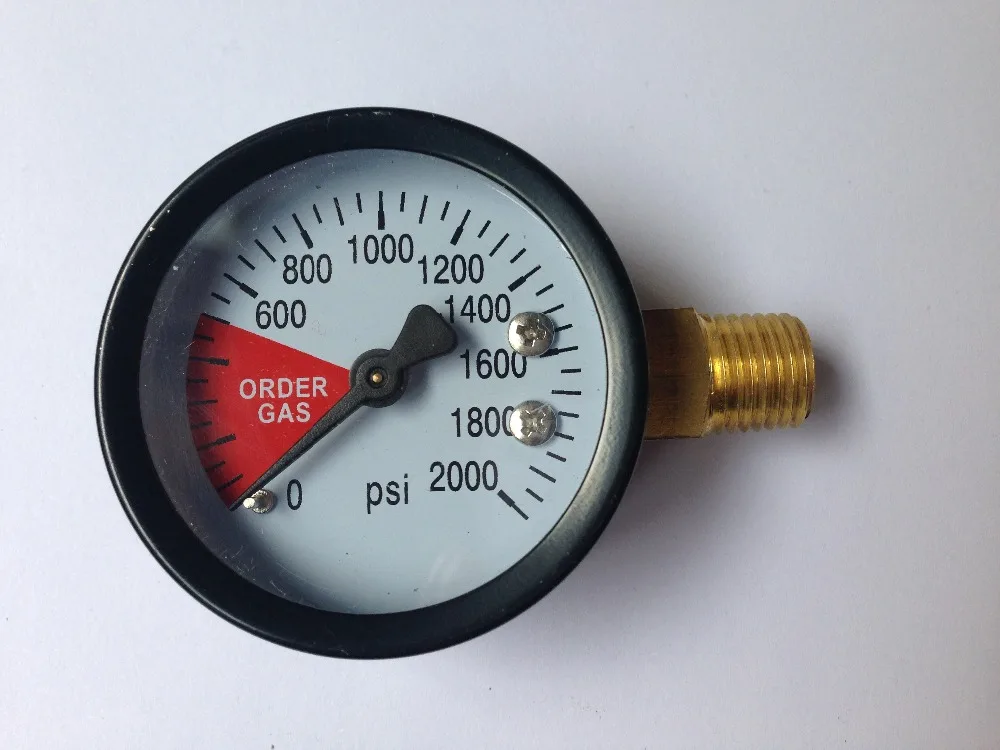 

High Pressure Regulator Gauge, 0 ~ 2000 PSI, Right Hand Thread - 1/4"NPT, Co2 Regulator Replacement
