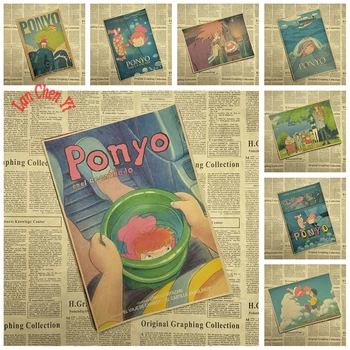 

Ponyo on the Cliff Miyazaki Hayao Cartoon Movie Kraft Paper Poster Bar Cafe Living Room Dining Child room Decorative Paintings