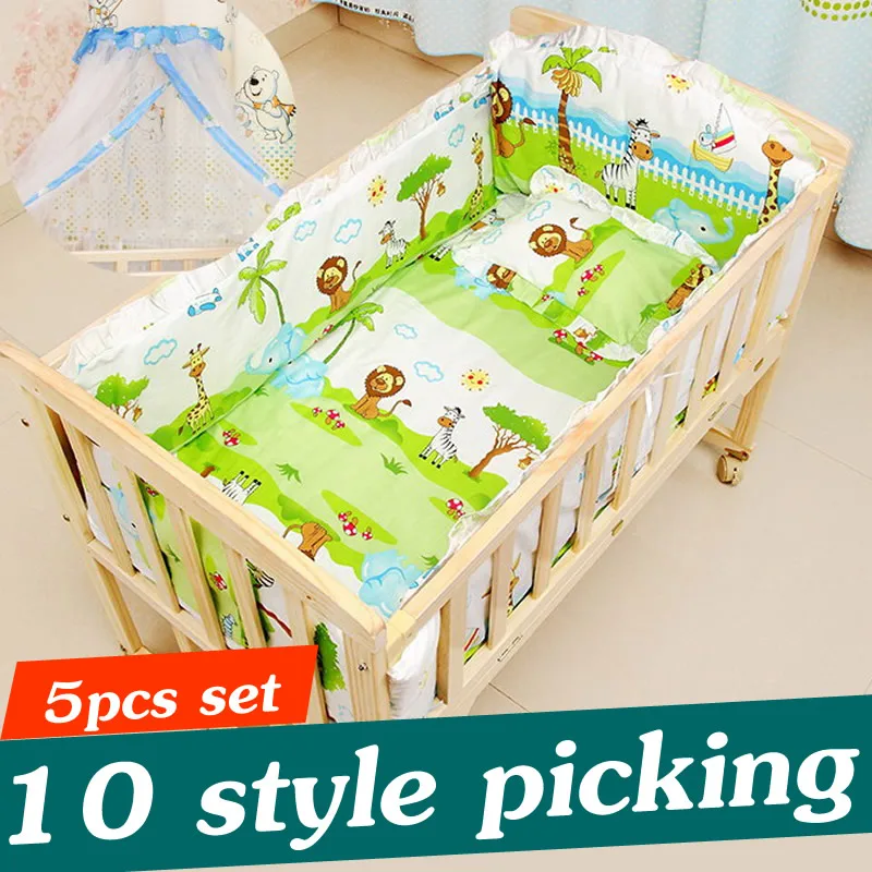 

5PCS Newborn Baby Bedding Set For Girl Boy Baby Crib Bedding Set Baby Crib Bumper Kids Crib Sets Baby Bed Bumper 90x50cm CP01S