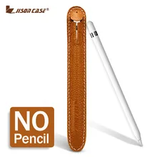Jisoncase tablet stylus pen bolsas de lápiz de cuero genuino de la bolsa de la manga para apple protector case cubierta antidetonante bolsa para ipad pro