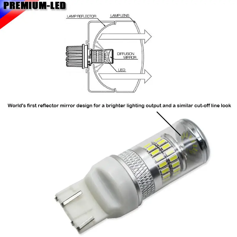 2 шт. ксенон белый 48-SMD SRCK 7440 7441 7443 7444 T20 светодиодный лампы для указатели поворота, Габаритные огни, Фары заднего хода