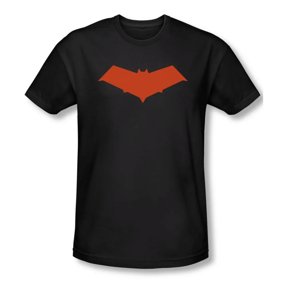 Красный капюшон символ Бэтмен DC Comics для мужчин и взрослых Slim Fit Футболка мужская футболка с коротким рукавом крутые топы футболки - Цвет: black