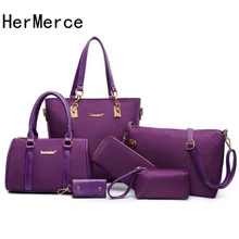 6 шт. в комплекте, сумки с верхней ручкой, сумка через плечо, женская сумка, нейлоновая сумка, сумка через плечо, Bolsas Feminina Bolso Mujer