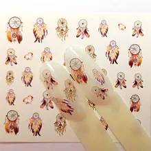 4 вида конструкций набор наклеек для ногтей Dreamcather наклейка в виде перьев Водная передача слайдер для ногтей искусство Декор B49/B50/B51/B52