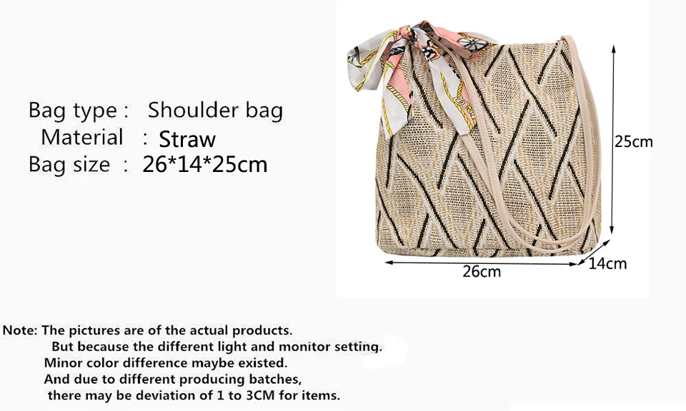 Yogodlns Женская винтажная пляжная соломенная сумка в этническом стиле, сумка-мессенджер с лентой, модная Корейская версия, сумка на плечо, летняя сумка-мешок