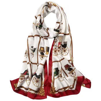 

European And American Style Silk Scarf 100% Spring Summer New Real Silk Scarf Flower Animal Pattern Luxury Female Silk Scarf