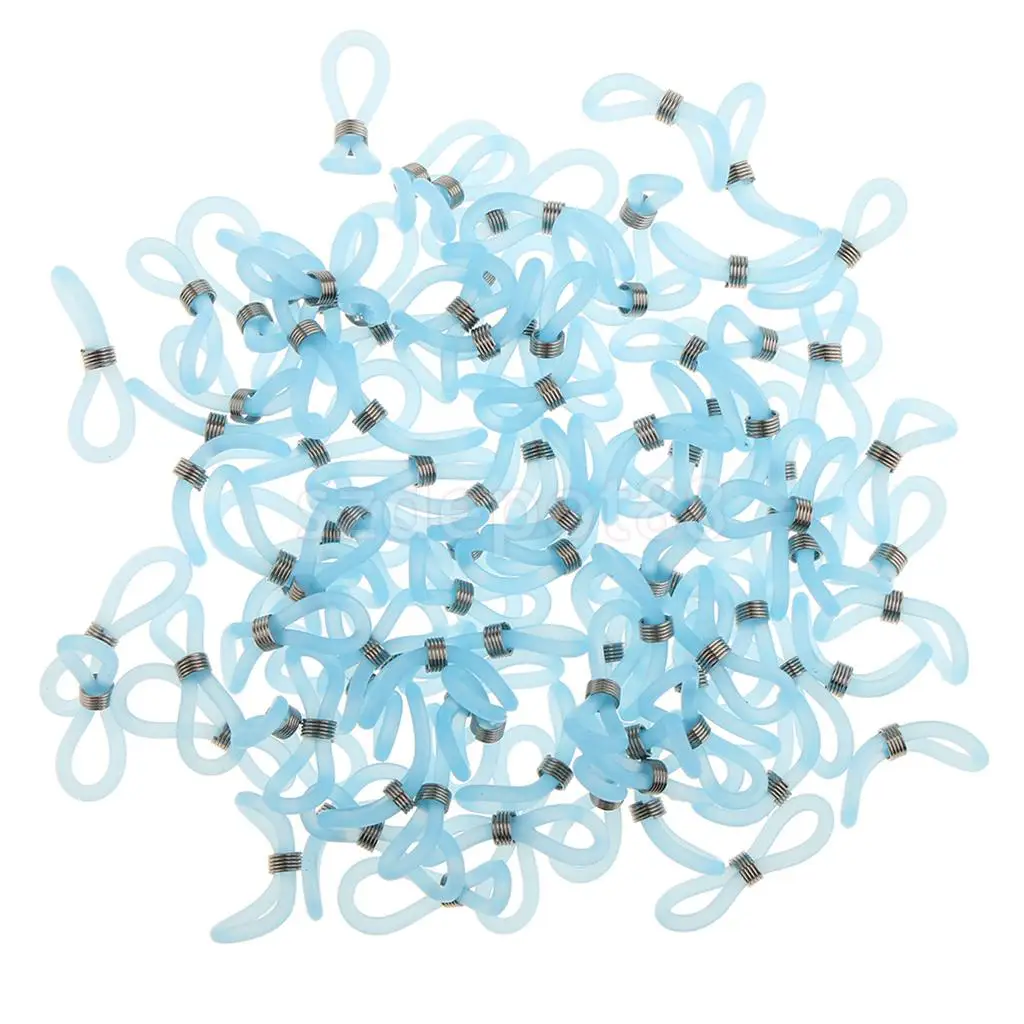 100 шт., крючки для ушей, очки, цепочка для очков, фиксатор для очков, веревка, держатель для солнцезащитных очков, ремешок, фиксатор, Концевая петля, разъем - Цвет: blue
