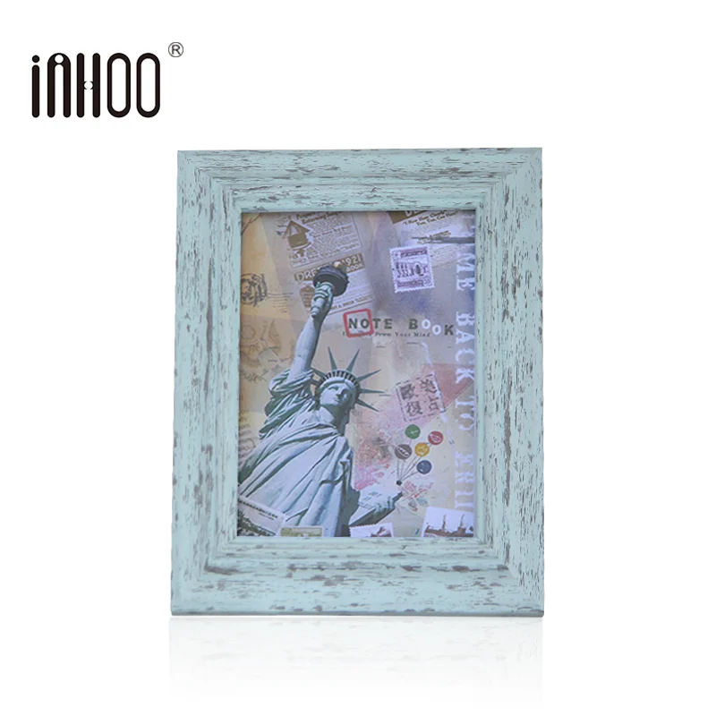 

INHOO Vintage Wood Photo Frame Wedding Desktop Decoration Art DIY Picture Frame Wall Plastic Frames for Family 6/7/8/10Inch 2018