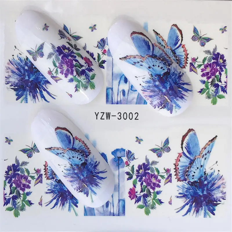 32 дизайна, Водные Наклейки для ногтей, узор мечты, переводная наклейка, фламинго, фрукты, украшение для ногтей - Цвет: YZW-3002
