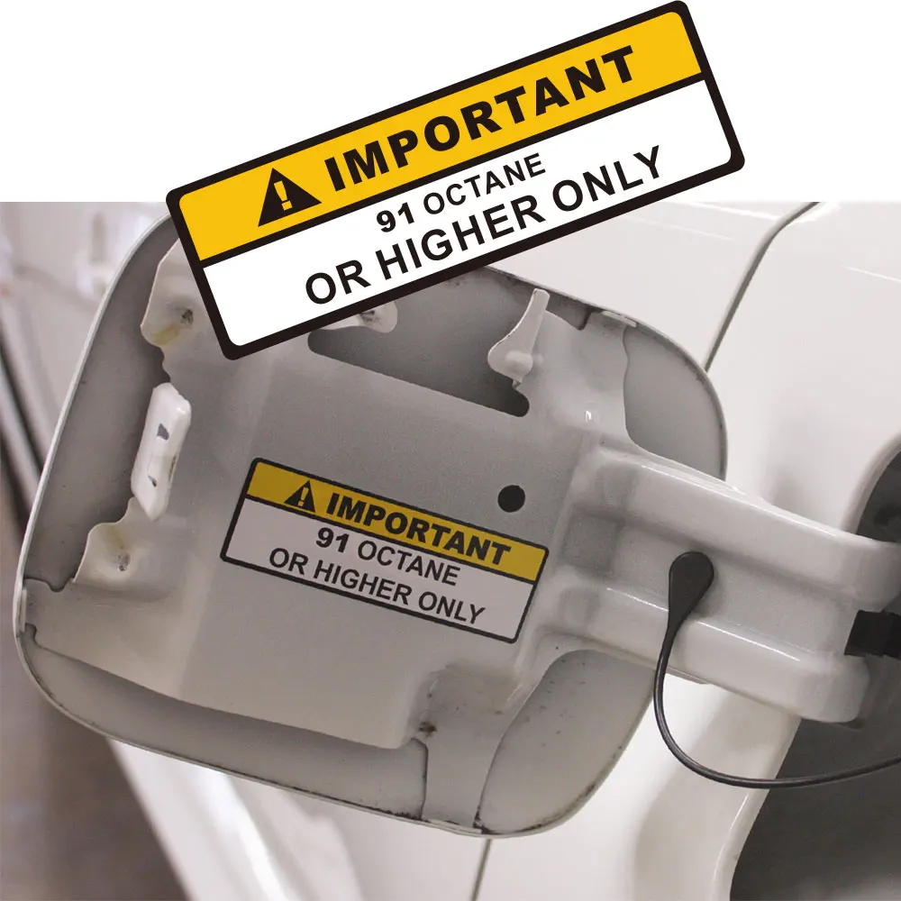 

Warning Label 91+ or Higher Octane Gas Gasoline Fuel Tank Sticker Decal car sticker