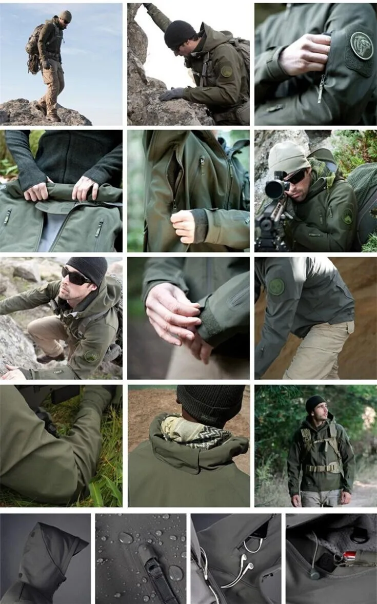 Tubarão de Casca Mole Fleece Jaqueta Calças