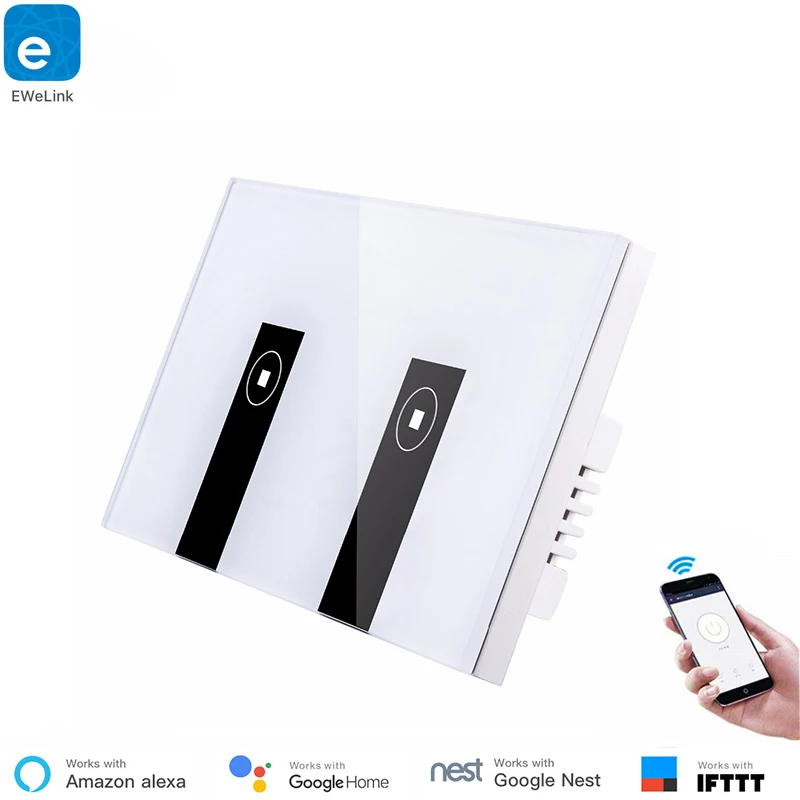 

Alexa Google Home Compatible WiFi Wall Light Switch Smart Touch Switch US Standard Remote Control Timer 1 2 3 4 Gang IFTTT