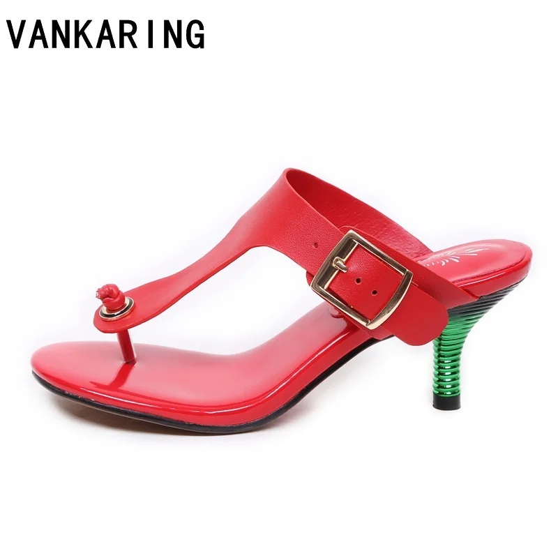 

summer shoes woman fashion T-tied high heels sandals women flip-flops women date shoes black red party dress office shoes black