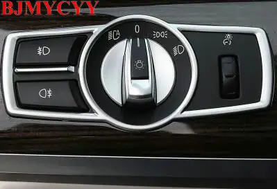 BJMYCYY Car Headlight Switch frame decorative cover trim Car styling 3D sticker decal For BMW 5/7 series 5GT X3 F25 /X4 F26 E60