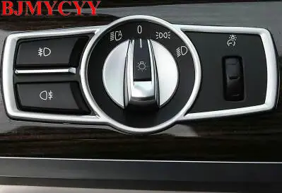 

BJMYCYY Car Headlight Switch frame decorative cover trim Car styling 3D sticker decal For BMW 5/7 series 5GT X3 F25 /X4 F26 E60