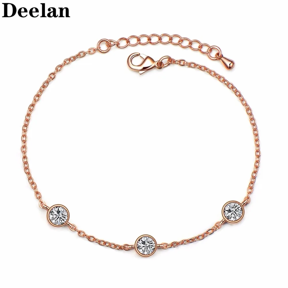 DEELAN регулируемые модные браслеты-шармы для женщин розовый золотой цвет
