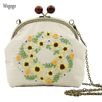 

Easy Embroidery DIY Flower Bags Wallet Handbag Cross Stitch Sets Kit Needlework Sewing Handmade Purse Creative Christmas Gift