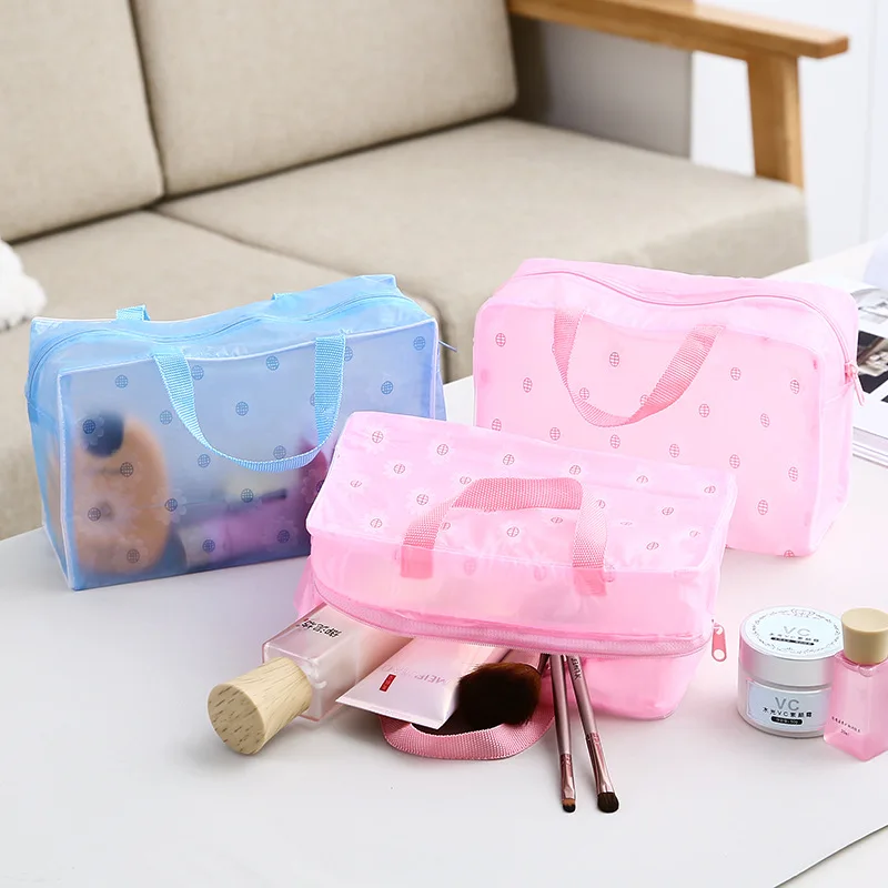1pcs Flower Daisy Pattern Plastic Waterproof Makeup Bag Storage Bag Travel Organizer Cosmetic Storage Holder for Home 49117