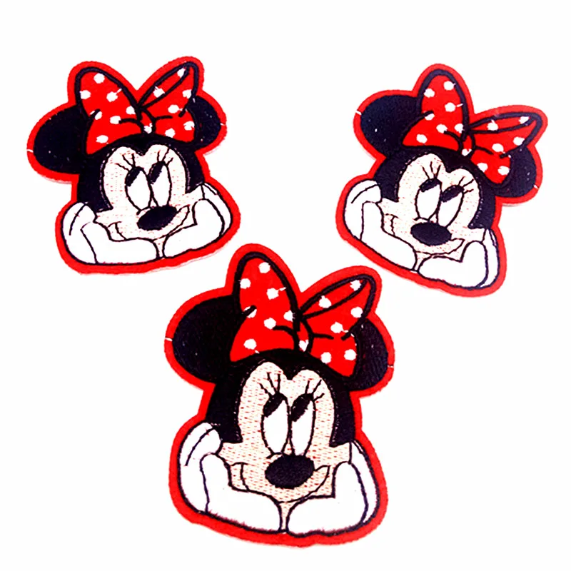

10Pcs Minnie Embroidered Patches Iron On Sewing Parches For Clothes Jeans Bags Applique Embroidery DIY Garment Apparel Sticker