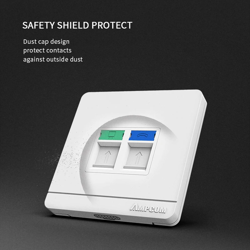 AMPCOM غطاء Wallplate الوجه لوحة 1-ميناء 2-ميناء 4-ميناء الشبكات الهاتف مأخذ جبل لوحة RJ45 RJ12 RJ11