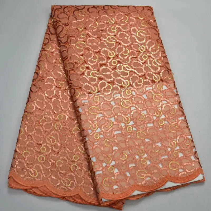 

African Net Lace Organza Design Nigerian wedding Lace Dress Double Organza Sequin Fabric High Quality XY24002