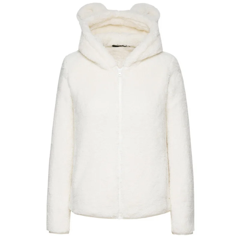 low cost  SEMIR Women Sherpa Critter Hooded Jacket Lined Women's 3D Bear Sherpa Zip Hoodie with Slant Pocket 