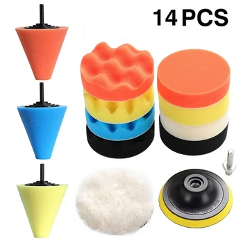 

14pcs Car Polishing Kit Buffing Pad 1/3''/6mm Wheel Polishing Cone Car Body Wheels Body wheel care Tools
