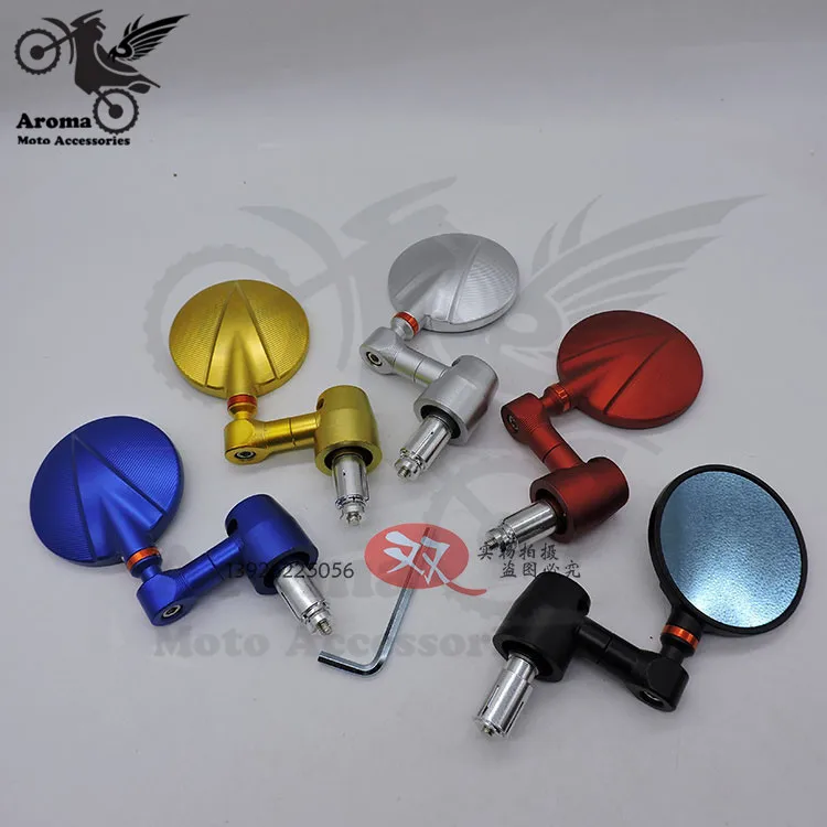 

round scooter side mirror unvieral parts accessories CNC motorcycle mirror handlebar end motorbike bar end rearview mirror moto