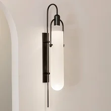 Современный простой декоративный стеклянный настенный светильник для коридора, прохода, гостиной, фонового освещения, настенный светильник для спальни, прикроватная лампа, дизайнерская лестничная настенная лампа