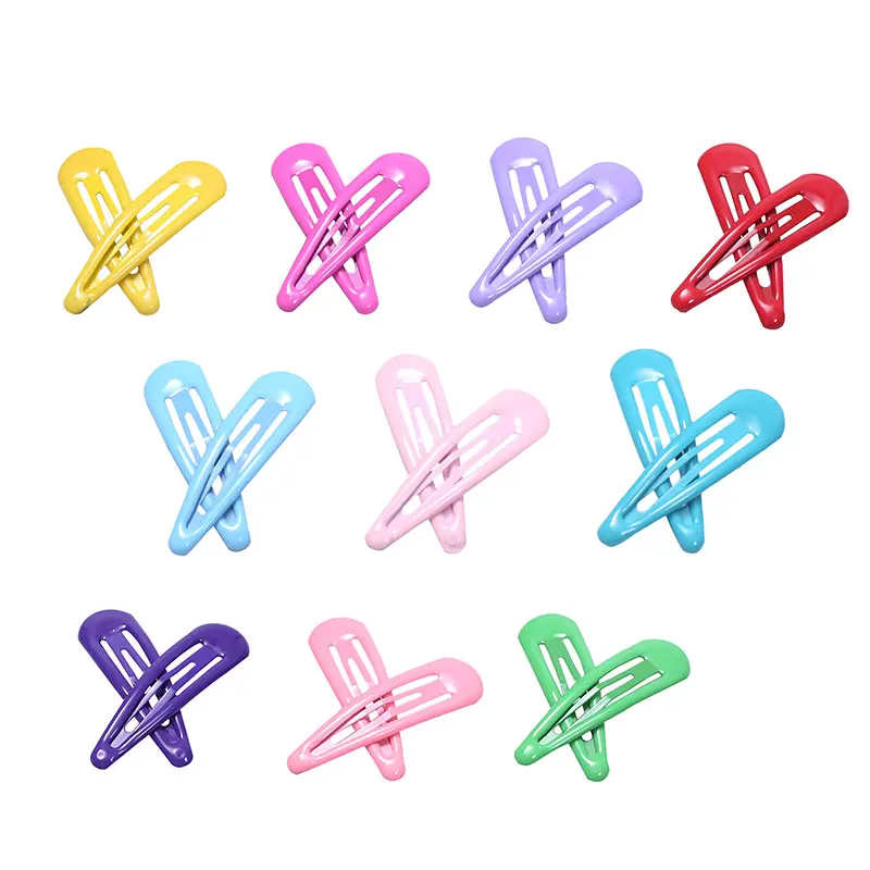 20pcs 5cm Snap Hair Clips for Hair Clip Pins BB Hairpins Color Metal Barrettes for Baby Children Women Girls Styling Accessories