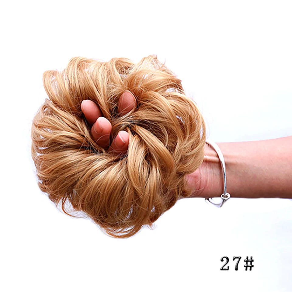 BUQI вьющиеся резинки для волос шиньон Резиновая лента блонд синтетические волосы кольцо обертывание для волос пучок конские хвосты термостойкие аксессуары для волос