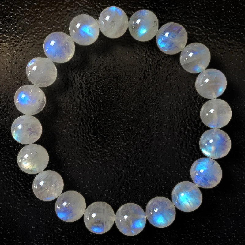 7,5 мм Blue ray браслет с лунным камнем Adularia Mala Beads браслет