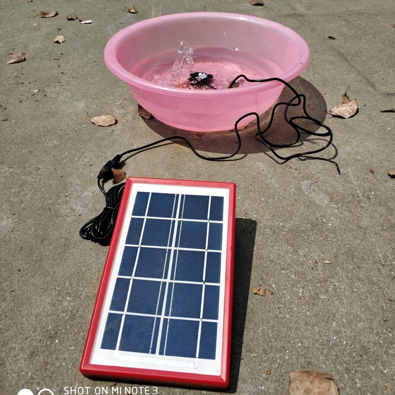

DC Small Solar Water Pump Set 5V 3.5W Poly Solar Cell with Stand 39*38*28MM Summer Solar Oxygen Pump for Fish Tank