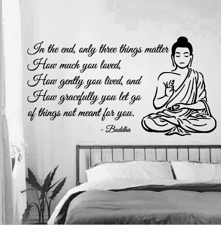 

Buddha Vinyl Wall Decal Buddha Quote Yoga Gym Meditation Relaxation OM Zen Mural Art Wall Sticker Living Room Bedroom Home Decor