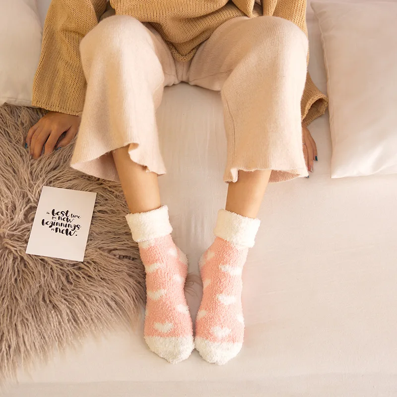 Jeseca, женские хлопковые милые носки, Осенние толстые теплые домашние носки для сна, нижнее белье, зимние кавайные термоноски, женские забавные носки