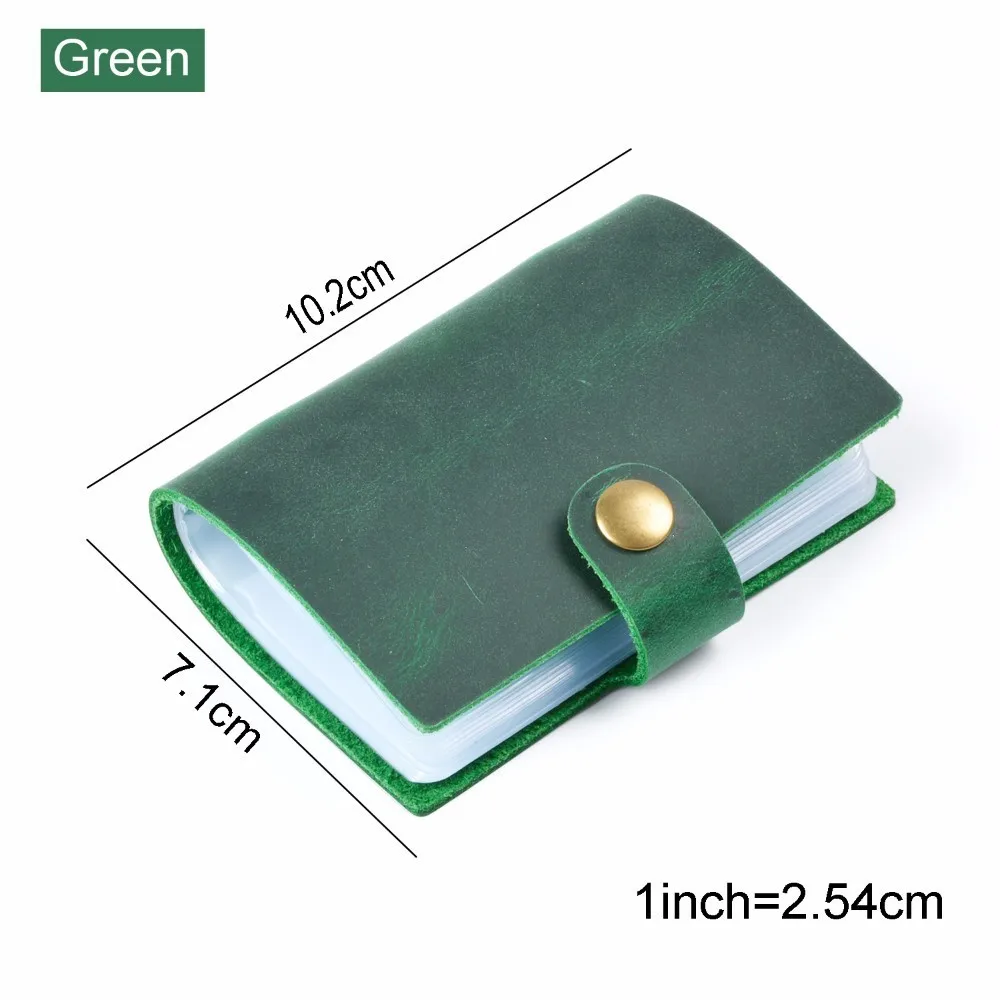 Натуральная кожа бизнес кредитный ID держатель для карт клатч модный дизайн 20 бит чехол для карт мужской женский кошелек для кредитных карт - Цвет: Green
