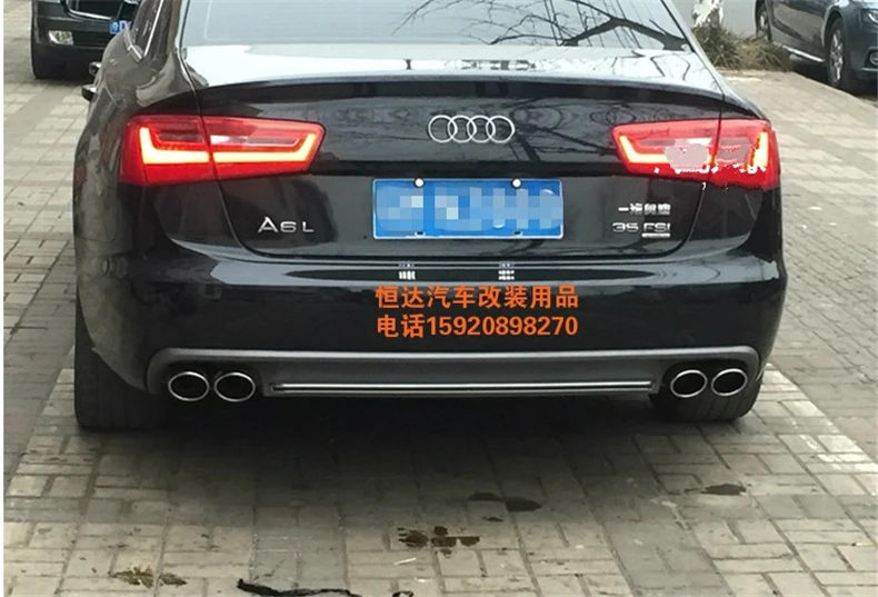 Car Rear Lip Spoiler For Audi A6 C7 2012.2013. High Quality Bumper Diffuser Auto Accessories