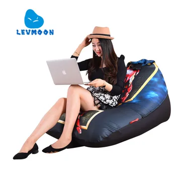 

LEVMOON Beanbag Sofa Chair iron Man Seat Zac Comfort Bean Bag Bed Cover Without Filler Cotton Indoor Beanbag Lounge Chair