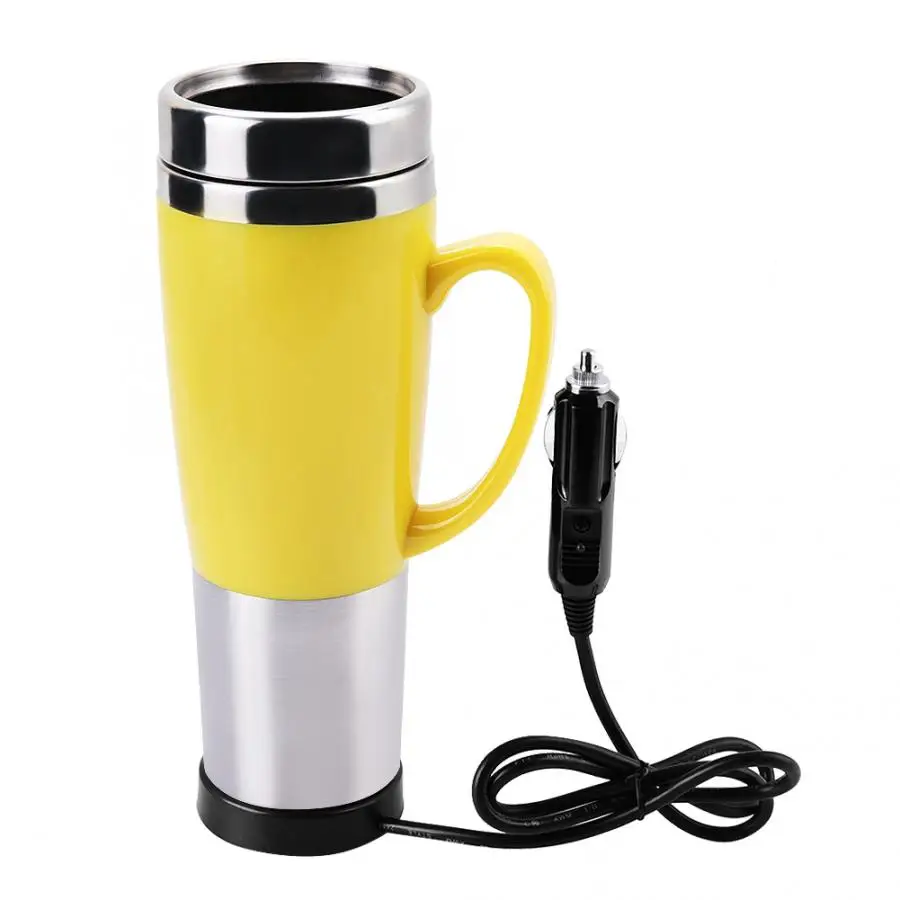 Hervidor де Агуа электрико 12 В Электрический воды изоляцией путешествия Автомобильная кружка нагрева чашки чайник для Кофе Молоко чай wasserkocher - Цвет: Цвет: желтый