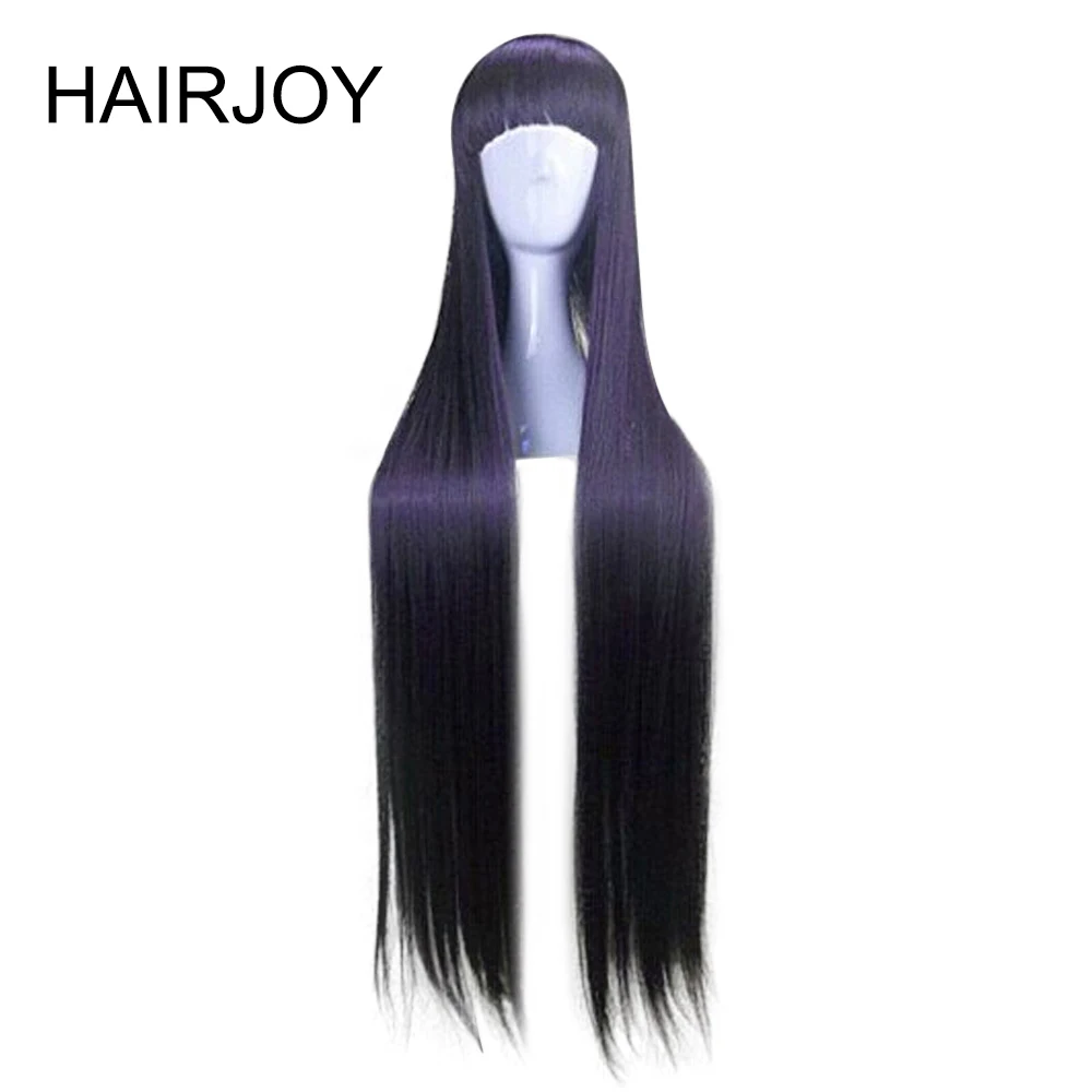 HAIRJOY фиолетовый черный косплей костюм парик Полный взрыва термостойкие синтетические волосы длинные прямые высокая температура волокно 5 цветов
