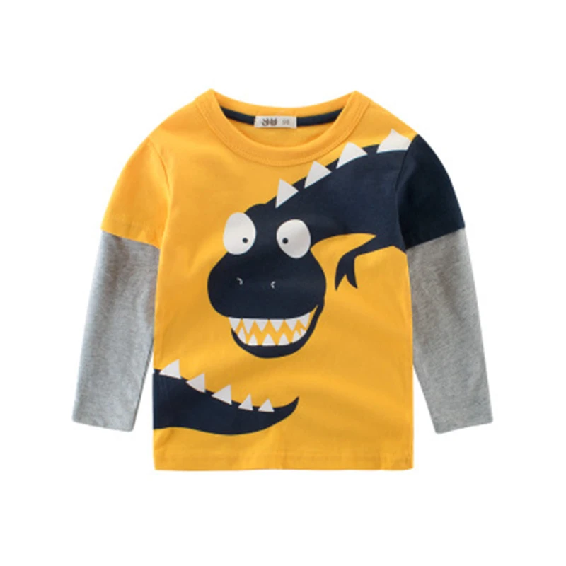 

toddler boy long sleeve top tee boys sweatshirt cotton t shirt for boys cartoon outwear Boys Clothes dinosaur t-shirts 2-8Y