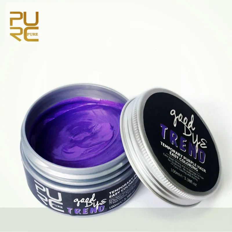 

1x PURC Temporary Hair Color Dye Cream Disposable DIY Hair Coloring Purple Colored Wax Mud Fashion Hair Styling Tool P09