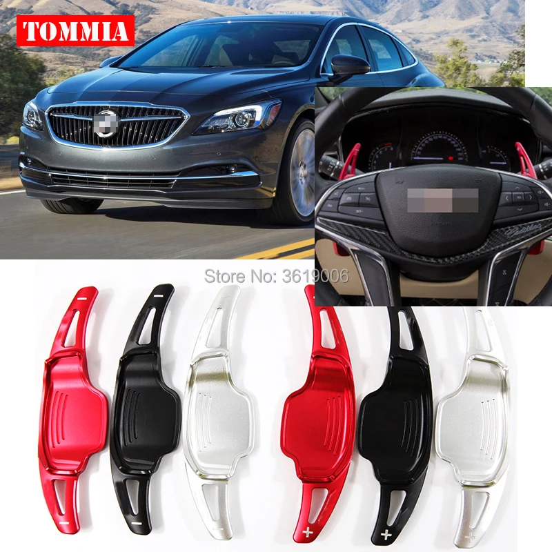

tommia For Buick Lacrosse 2016-2017 2pcs Steering Wheel Aluminum Shift Paddle Shifter Extension Car-styling