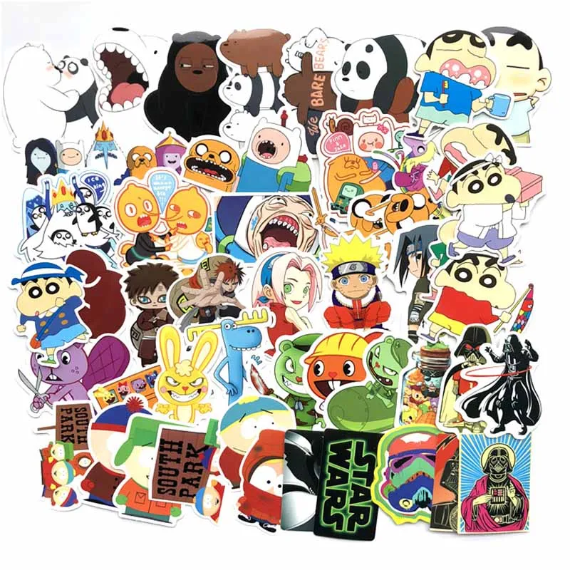 

Naruto Star Wars Happy Tree Friends South Park Super Mario Movie Coco Christmas Sticker Bomb Stickers Decal Laptop Car Moto Bike