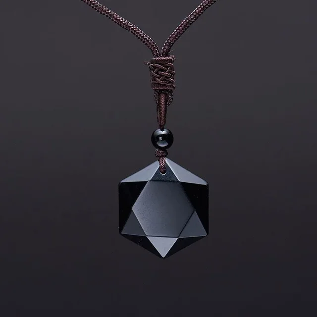 

Natural obsidian jewelry,Natural obsidian necklace,obsidienne pendentif,collier obsidienne