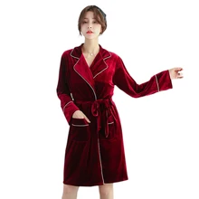 Корейский бархат элегантное платье женское сексуальное белье невесты платье с длинным рукавом, зимняя Пижама для женщин, одежда для сна, одежда для дома, платье для дома