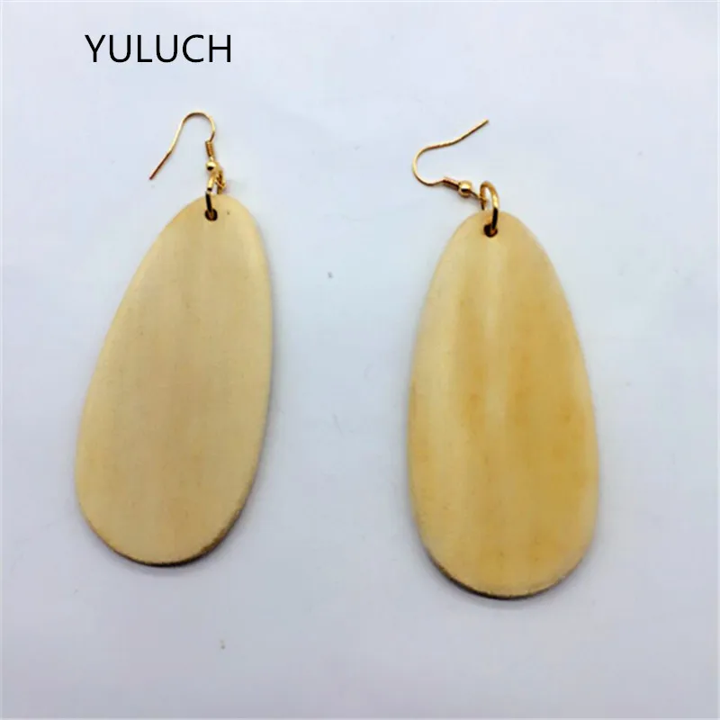 pair 2016 new arrival simple wood Unfinished earrings jewelry 2016 new