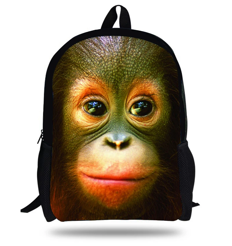 16 Inch Cool Animal Print Backpacks Orangutan pattern Backpack For Kids
